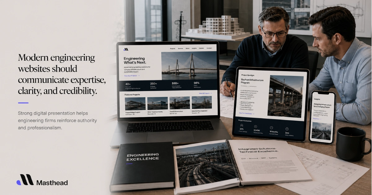 mordern engineering websites should communicate expertise,clarity and credibility