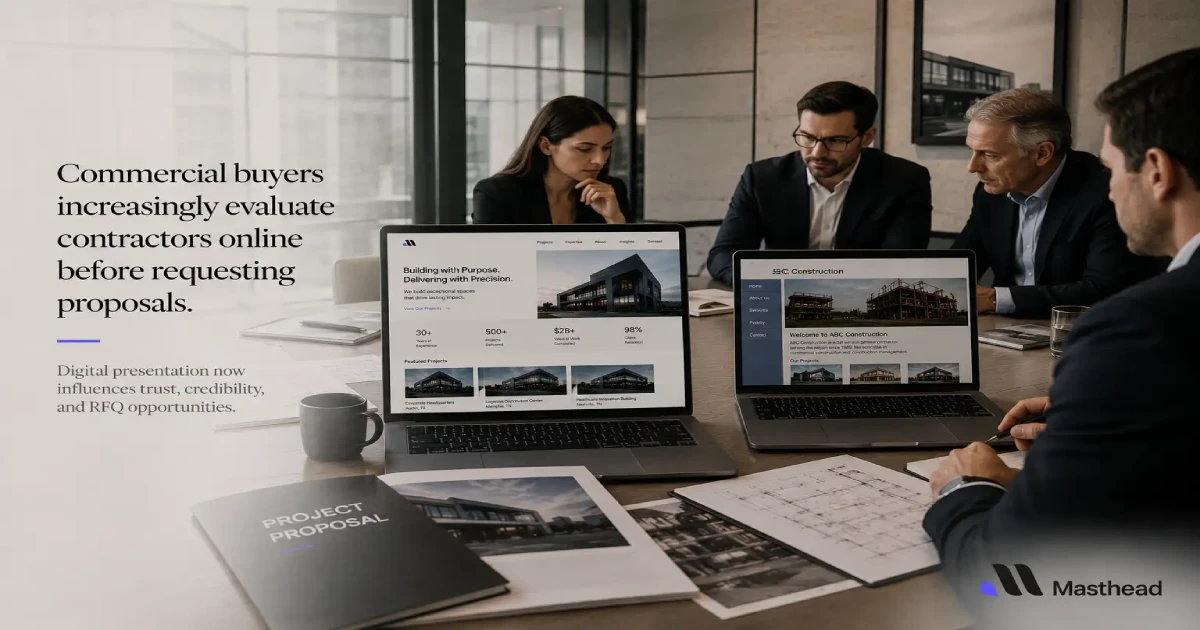 commercial buyers increasingly evaluate contractors online before requesting proposals