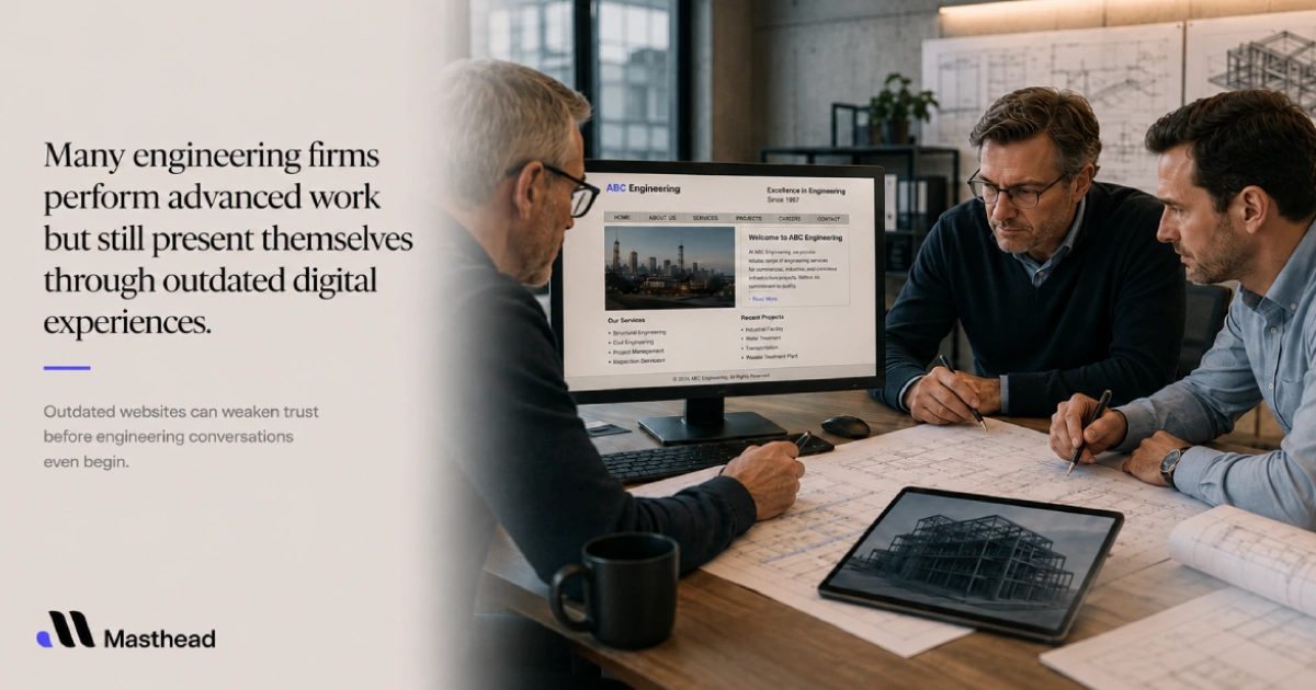 many engineering firms perform advanced work but present themselves outdated digital experiences