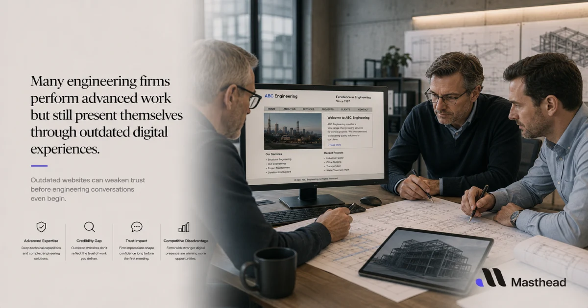 many engineering firms perform advanced work but present themselves outdated digital experiences